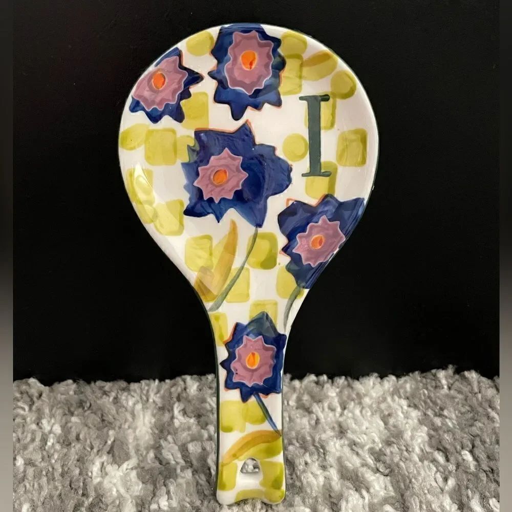 NIB Anthropologie Monogram Spoon Rest - I